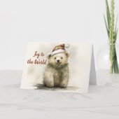 Whimsical Polar Bear Weihnachtskarte Karte (Vorderseite)
