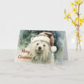 Whimsical Polar Bear Weihnachtskarte Karte (Gelbe Blume)
