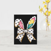 Whimsical Polka Dot Bow Ohren Ostersonntag Karte (Gelbe Blume)