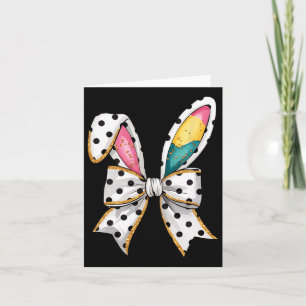 Whimsical Polka Dot Bow Ohren Ostersonntag Karte