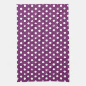 Whimsical Polka Dot Dog Paw Lila drucken Geschirrtuch (Vertikal)