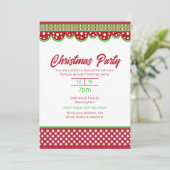 Whimsical Polka Dot Holiday Colors Christmas Party Einladung (Stehend Vorderseite)
