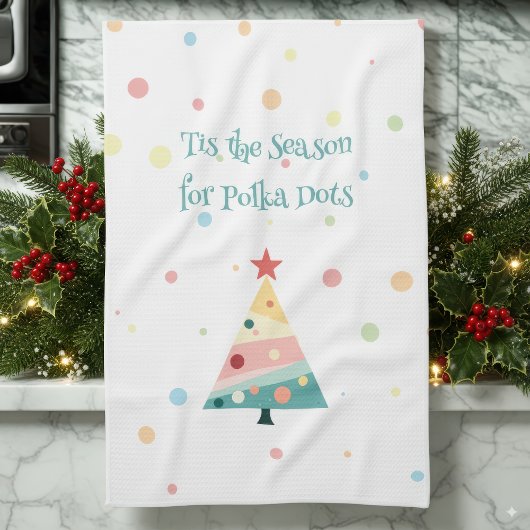 Whimsical Polka Dot Moderne Weihnachten Geschirrtuch