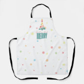 Whimsical Polka Dot Moderner Weihnachtsbaum Schürze (Vorderseite)
