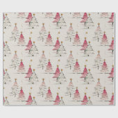 Whimsical Polka Dot Tree Christmas Decor Geschenkpapier (Flach)