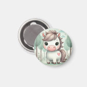 Whimsical Pony in a Pastel Forest Magnet (Vorderseite/Rückseite)