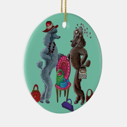 Whimsical Poodle Keramikornament (Rechts)