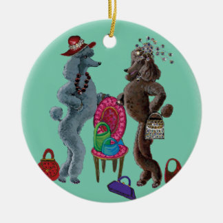 Whimsical Poodle Keramikornament