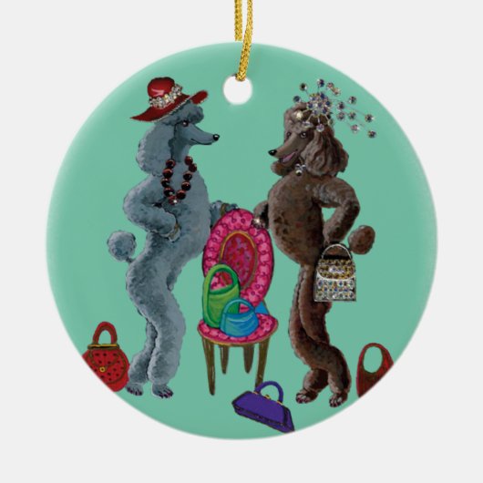 Whimsical Poodle Keramikornament (Vorne)
