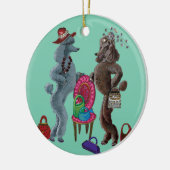 Whimsical Poodle Keramikornament (Links)