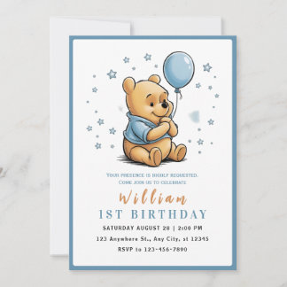 Whimsical Pooh & Freunde Geburtstag Einladung