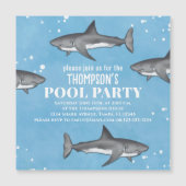 Whimsical Pool Party Haie Blauer Ozean Magnetic Magnetkarte (Vorderseite)