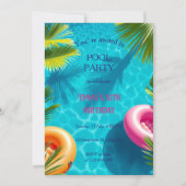 Whimsical-Poolparty-Geburtstagseinladung Einladung (Vorderseite)