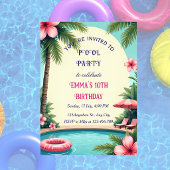 Whimsical-Poolparty-Geburtstagseinladung Einladung
