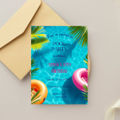 Whimsical-Poolparty-Geburtstagseinladung Einladung