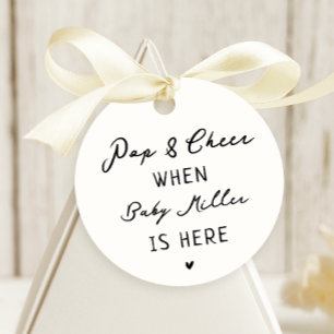 Whimsical Pop und Cheer Baby Dusche Favoriten Geschenkanhänger