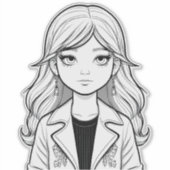 Whimsical Portrait of a Young Dreamer Aufkleber (Vorderseite)