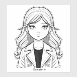 Whimsical Portrait of a Young Dreamer Aufkleber