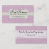 Whimsical Posh Princess Boutique Business Card Visitenkarte (Vorne/Hinten)
