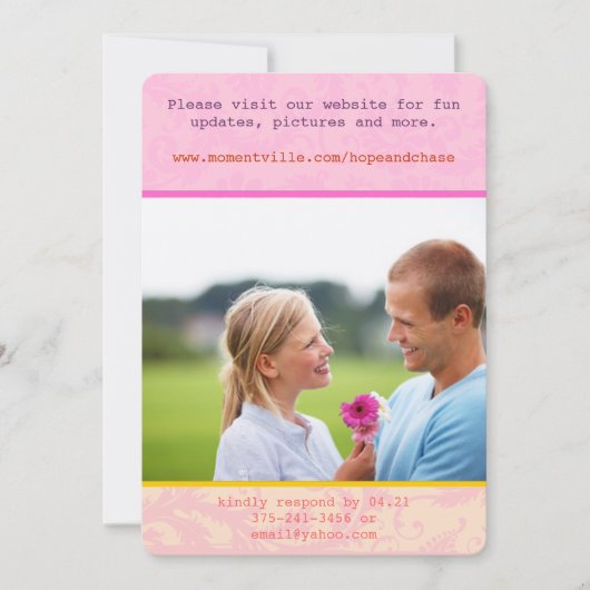 Whimsical Poster Style Foto Hochzeit Einladung (Vorderseite)