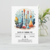 Whimsical Potion Test Tubes Scientist zum Geburtst Einladung (Stehend Vorderseite)