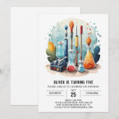 Whimsical Potion Test Tubes Scientist zum Geburtst Einladung (Vorne/Hinten)
