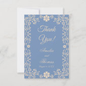 Whimsical Powder Blau Hochzeit Danke (Vorderseite)