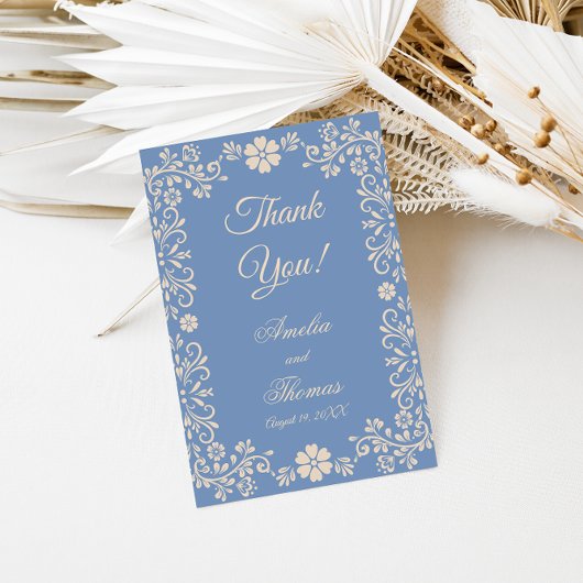Whimsical Powder Blue Wedding Thank You Dankeskarte