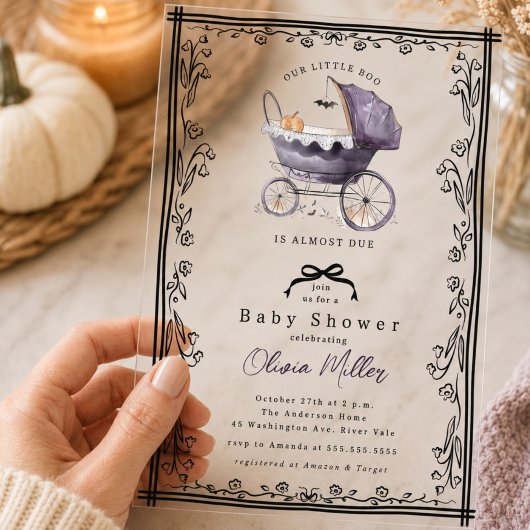 Whimsical Pram Baby Dusche Einladung