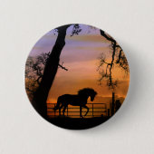 Whimsical Prancing Pferd im Südwesten des Sonnenau Button (Vorderseite)