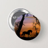 Whimsical Prancing Pferd im Südwesten des Sonnenau Button (Vorne & Hinten)
