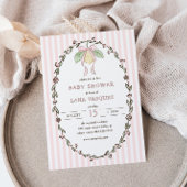 Whimsical Preppy Coquette Pastel Lemon Baby Shower Einladung