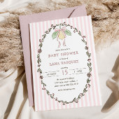 Whimsical Preppy Coquette Pastel Lemon Baby Shower Einladung