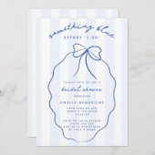Whimsical Preppy Something Blue Brautparty Einladung (Vorne/Hinten)