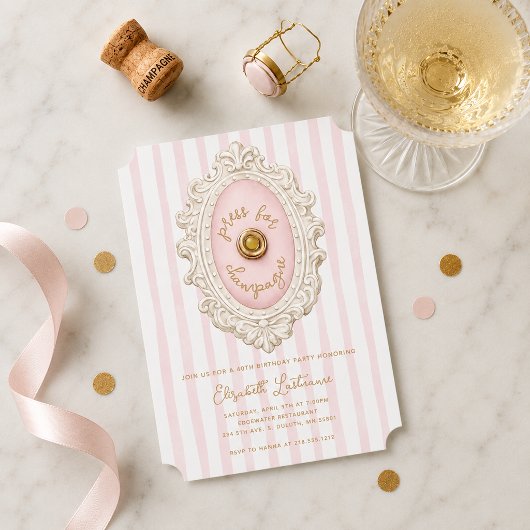 Whimsical Press für Champagner-Geburtstag  Einladung