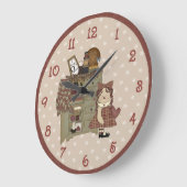 Whimsical Primitive Raggedy Ann Große Wanduhr (Winkel)