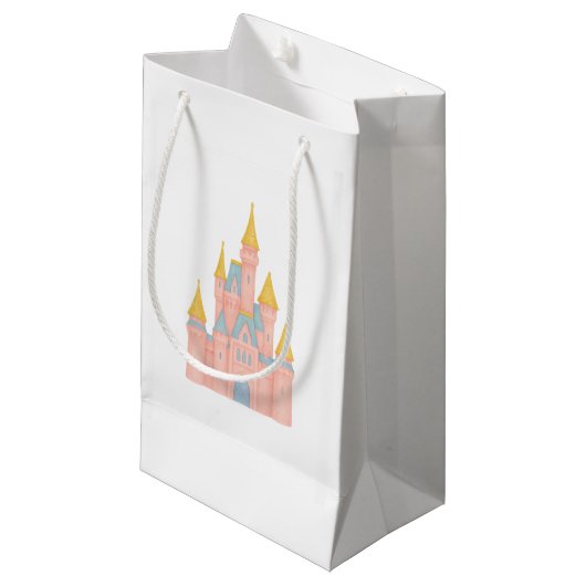 Whimsical Princess Castle Gastgeschenk Bag Kleine Geschenktüte (Vorderseite Schrägansicht)