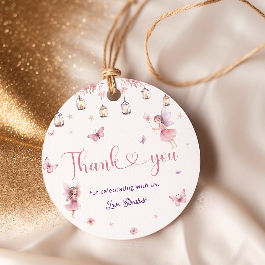 Whimsical Princess Fairy Birthday Party Danke Geschenkanhänger