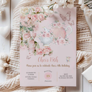 Whimsical Princess Fairytale Burg Pink Geburtstag Einladung