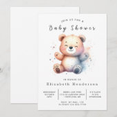 Whimsical Printable Bear Baby Dusche Einladung (Vorne/Hinten)