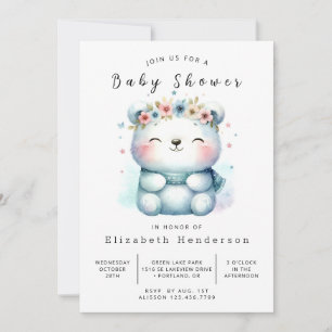 Whimsical Printable Bear Baby Dusche Einladung