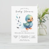 Whimsical Printable Duck Baby Duck Einladung (Stehend Vorderseite)
