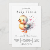 Whimsical Printable Duck Baby Duck Einladung (Vorne/Hinten)