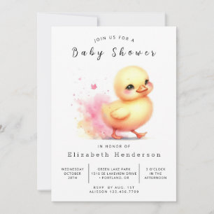 Whimsical Printable Duck Baby Duck Einladung