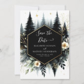 Whimsical Printable Enchanted Forest Wedding Save The Date (Vorderseite)