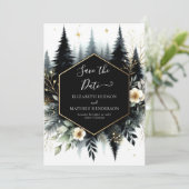 Whimsical Printable Enchanted Forest Wedding Save The Date (Stehend Vorderseite)