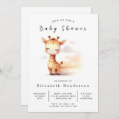 Whimsical Printable Giraffe Baby Dusche Einladung (Vorne/Hinten)