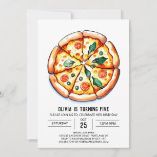 Whimsical Printable Pizza Geburtstag Einladung