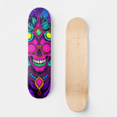 Whimsical Psychedelic Alien Skateboard (Vorderseite)
