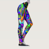 Whimsical Psychedelic Cat All-Over-Print-Leggings Leggings (Rechts)